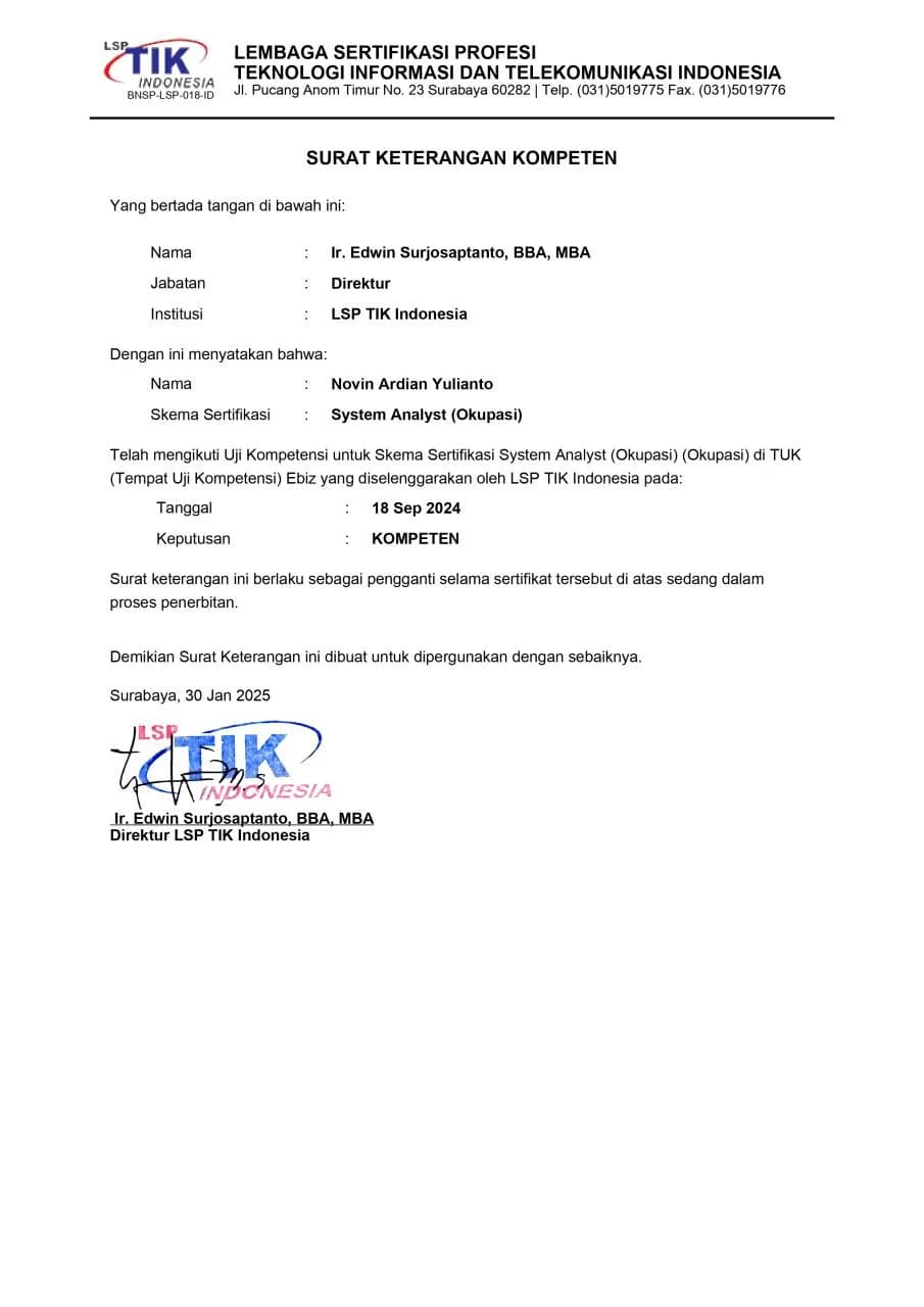 Certified System Analyst
